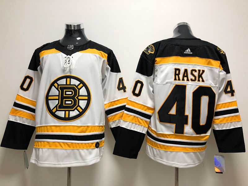Boston Bruins 40 Tuukka Rask White Adidas Stitched Jersey